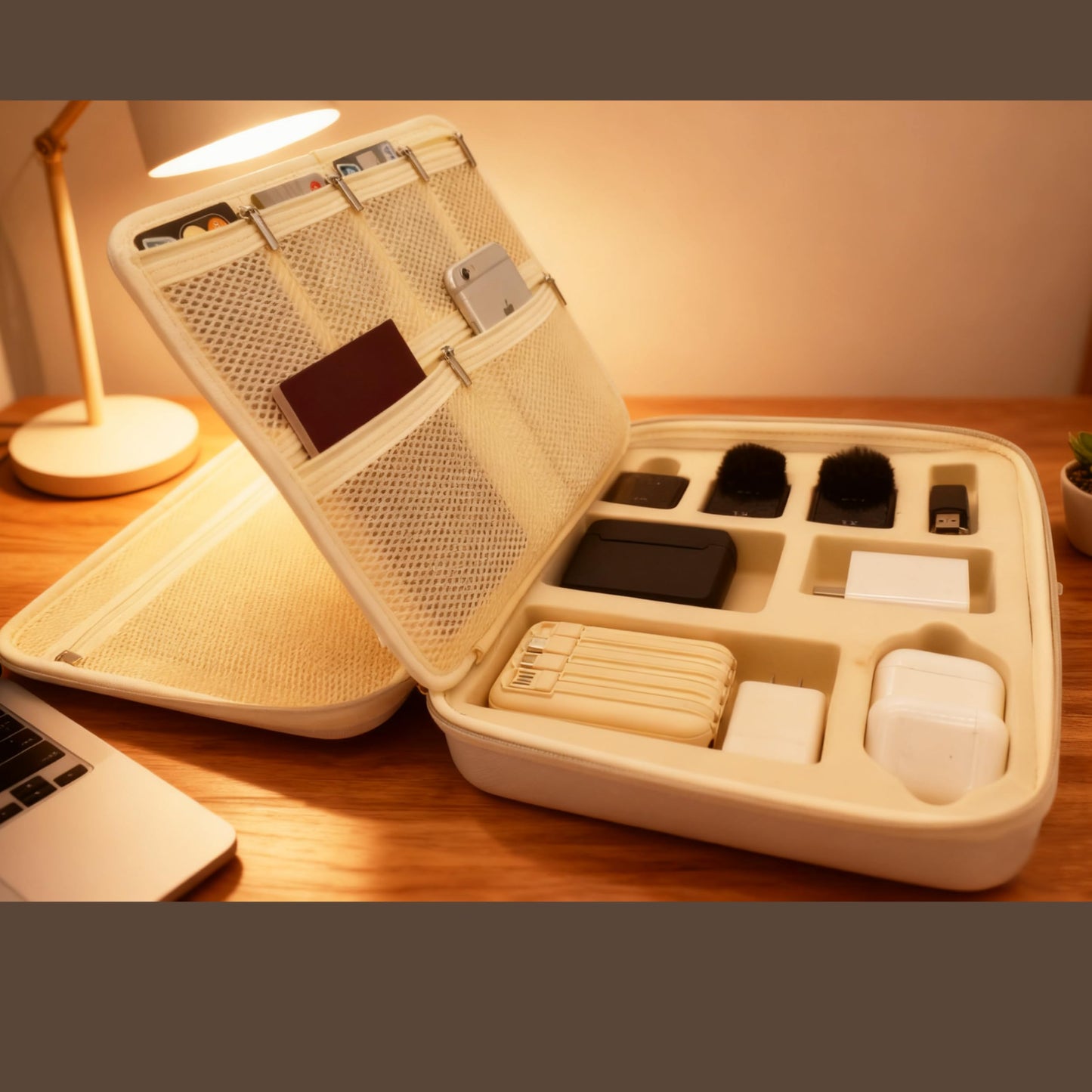 Electronics Organizer Case,Travel Essentials Bag for iPad,Tablet, Charger, Cables, Power Bank,Lapel Mic, Earphones, Watches, Tech Accessories Carry