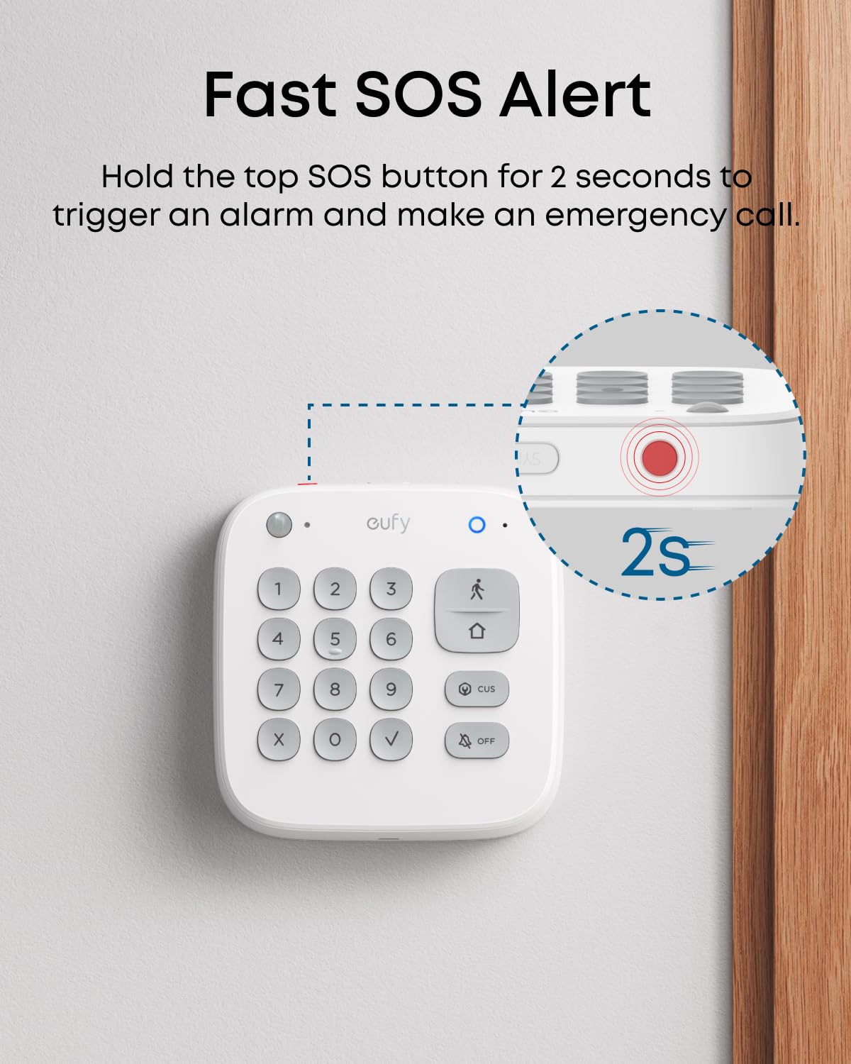eufy Keypad E10, Quick and Convenient Arming/Disarming, Covert Duress Alarm, One-Touch SOS Alert, Requires HomeBase 2, 3 or Pro