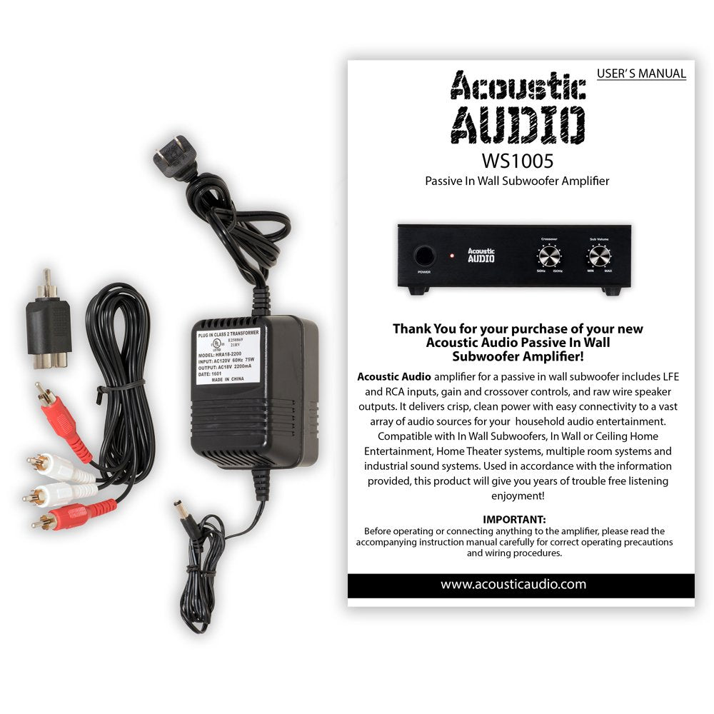 Acoustic Audio WS1005 Passive Subwoofer Amp 200 Watt Amplifier for Home Theater