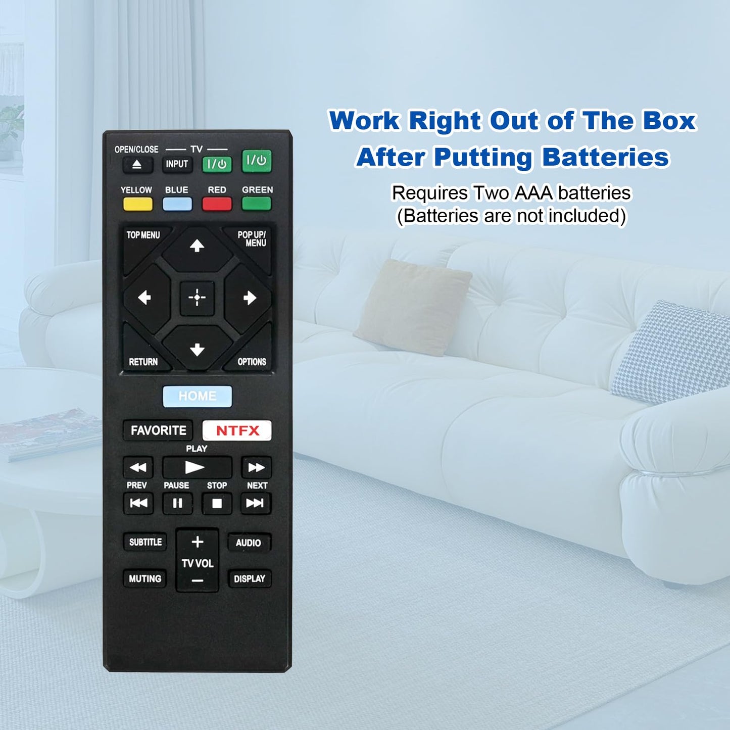RMT-VB201U Replace Remote fit for Sony BLU-RAY Player BDP-S3700 BDP-BX370 BDP-S1700 RMTVB201U BD-BX370 BDP-S1700ES BDP-BX150 BDP-BX350 BDP-BX550