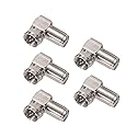 BINGFU F Type Male to Female Right Angle RG6 Coaxial Cable Connector Adapter (5-Pack) for Television TV Antenna CATV Digital Vedio Audio Coax