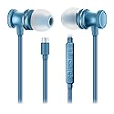 SENTRY OSE450 Blue Headphones in-Ear Earbuds with Wired USB-C Connection, Inline Volume Controller & Microphone, Noise Isolation