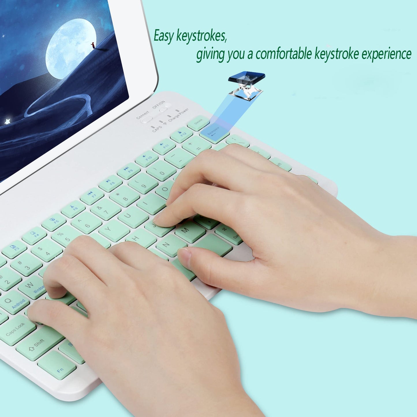 DIGIBLUSKY Wireless Keyboard and Mouse, Bluetooth Rechargeable with Charging Cable, Ultra Thin for iPad Smartphone Computer, Compatible