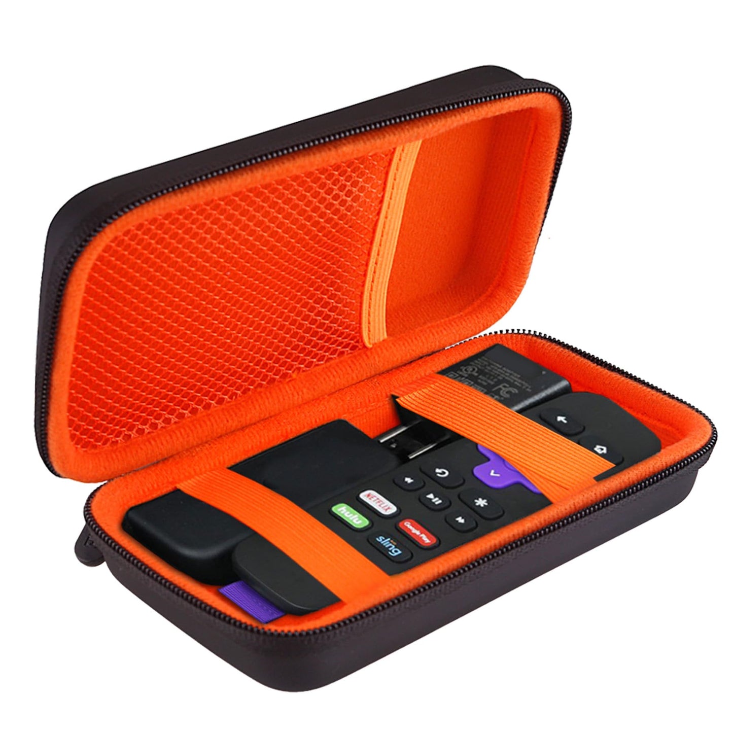 BOVKE Hard Case for Roku Voice Remote Controller, Streaming Stick+ / 4K, TV Steaming Stick 3820R/ 3821R/3941R, Extra Mesh Pocket for Adapters, Cables