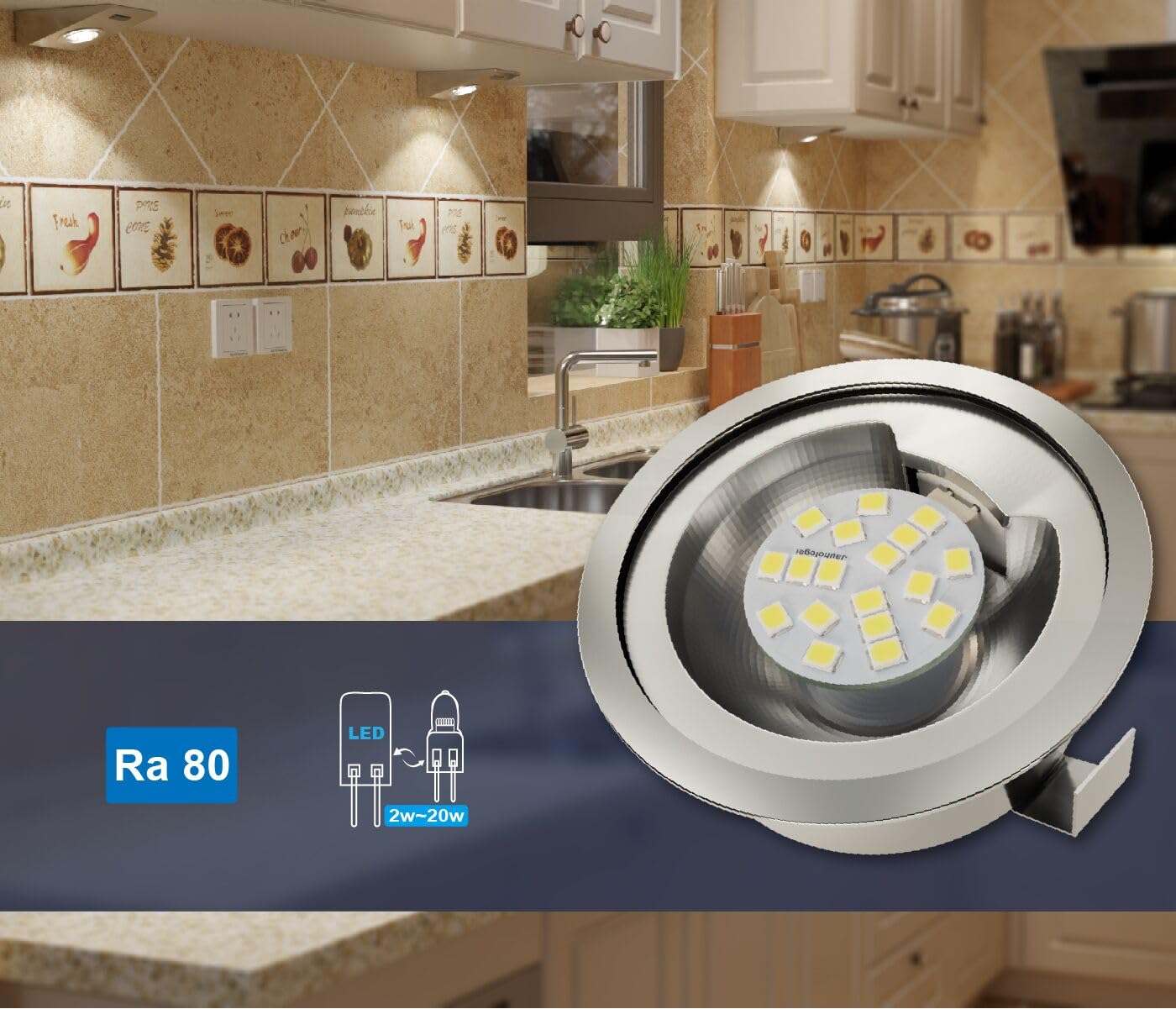 G4 LED Bulb Daylight White 6000K 2W - 20 Watt Halogen JC Bulb Replacement G4 Bi Pin Bulb - LED Appliance Bulb Range Hood 20W 12V G 4 Base T3 - 12 Volt