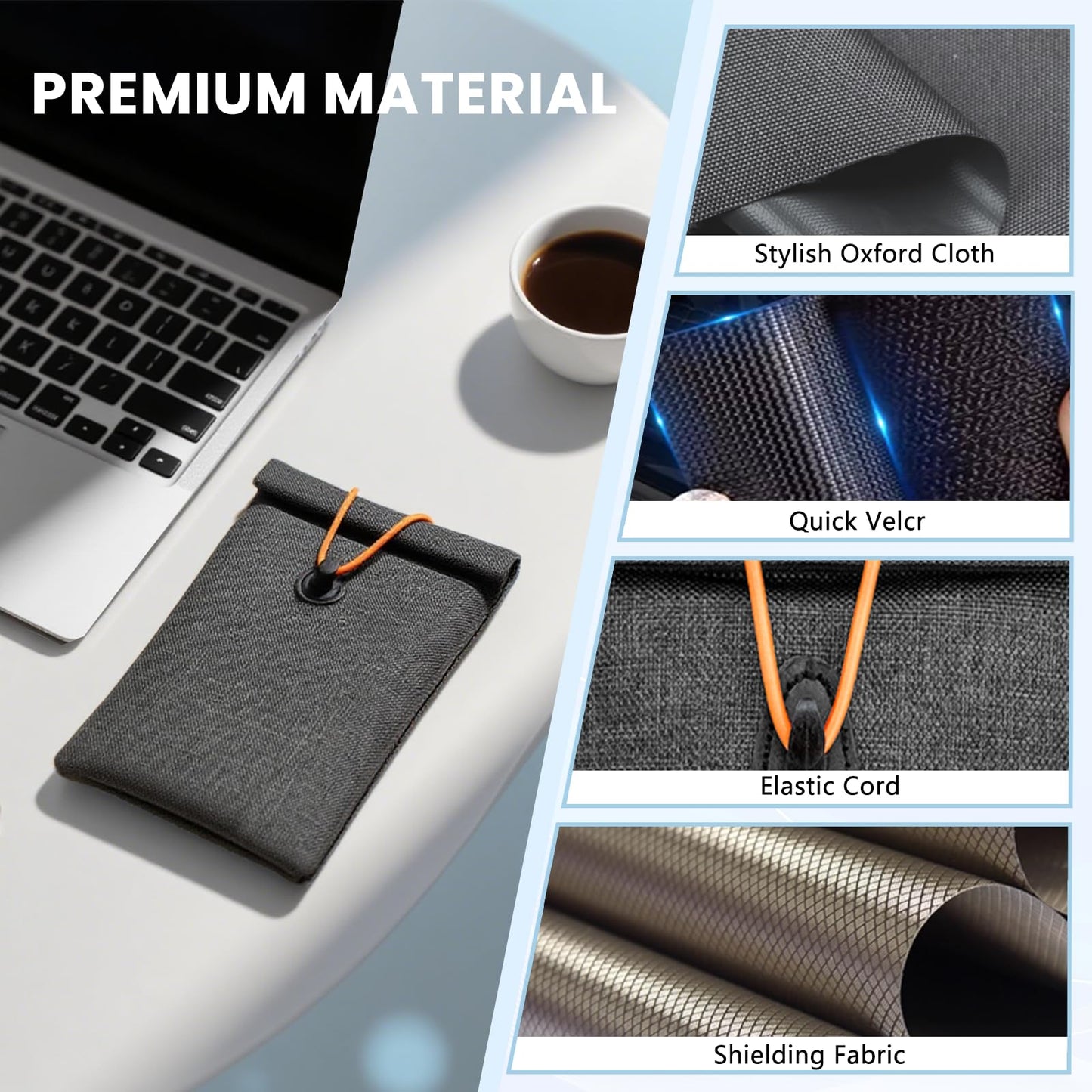 Tuulin Faraday Bags for Phones 2 Pack Go Dark Bags for Cell Phones, Signal Blocking Case, RFID Blocking Pouch for Privacy Protection