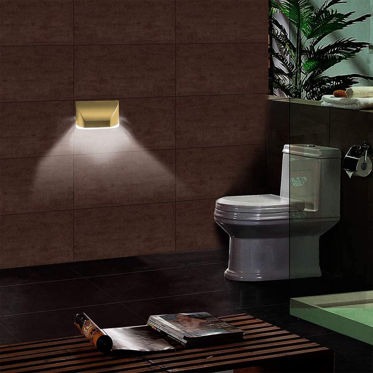 Sqruchel Key Light Door Lights, Small Motion Sensor Light with 4 LED Bulbs, Battery Powered Night Lights for Hallway, Stairway, Kitchen, Closet