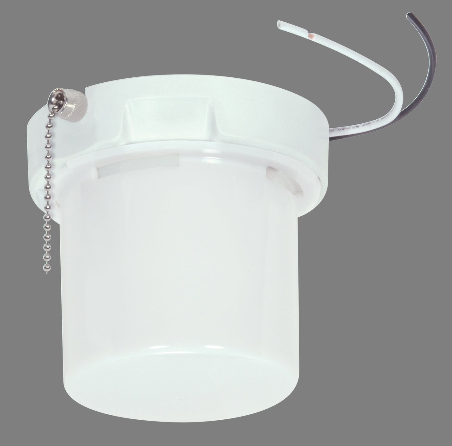 Satco 90/2632 18 Watt Squat Pull Chain Fluorescent Ceiling, Closet, Storage, Fixture with Twist-On Lexan Lens GU24 Base, Frosted, 90-2632