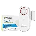 3-in-1 Alarm - Door Left Open Alarm, Doors Chime with Delay, 0/5/10/30/60 Seconds, 2/5 Minutes, Gate Ajar Alert, 80 to 120 dB, Close Door Reminder