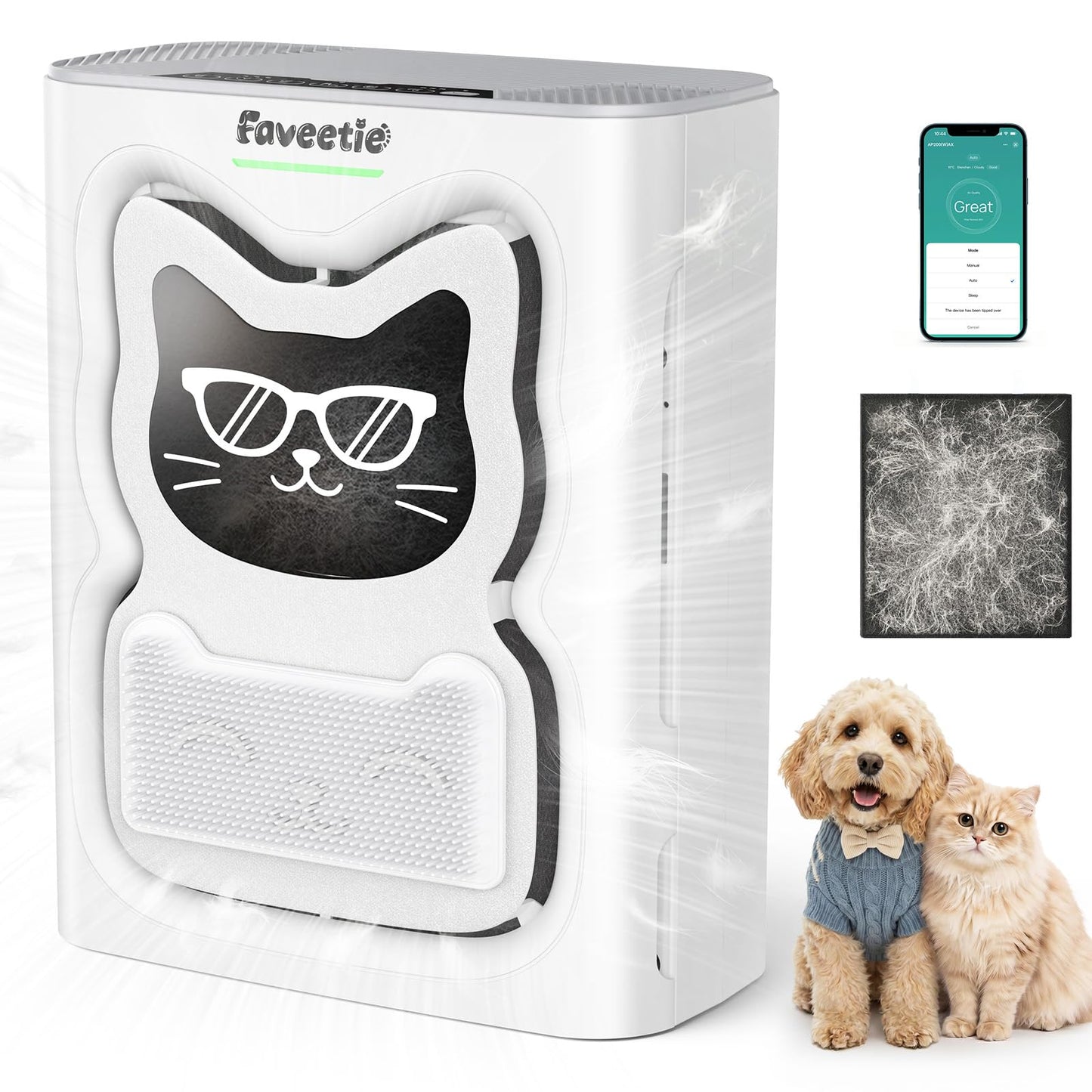 Faveetie Pet Air Purifier for Large Room, 2300 sq ft