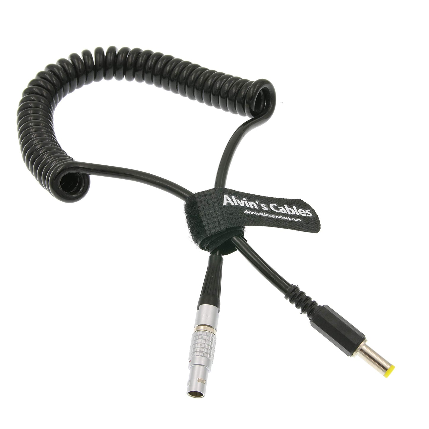 Alvin's Cables 2 Pin Male to DC Coiled Power Cable for Teradek Bond