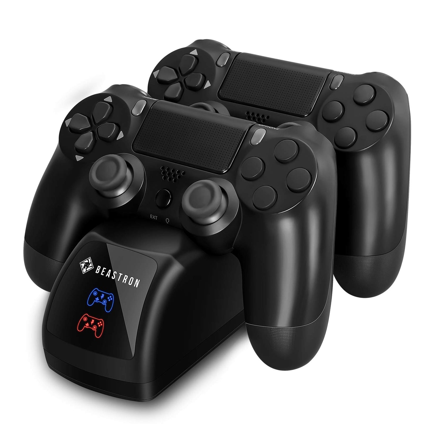 Beastron Dual USB Charger Station Dock for Sony PS4 Controller, Dual Charging Back Stand Docking Station with LED Light Indicator, Compatible