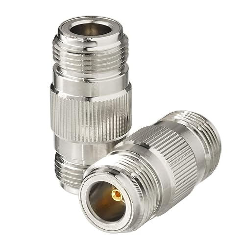 Eightwood 2pcs N Type Adapter N Female to N Female Barrel RF Coax Connector Coupler 50ohm for Ham Radio Antenna WiFi Antenna Router
