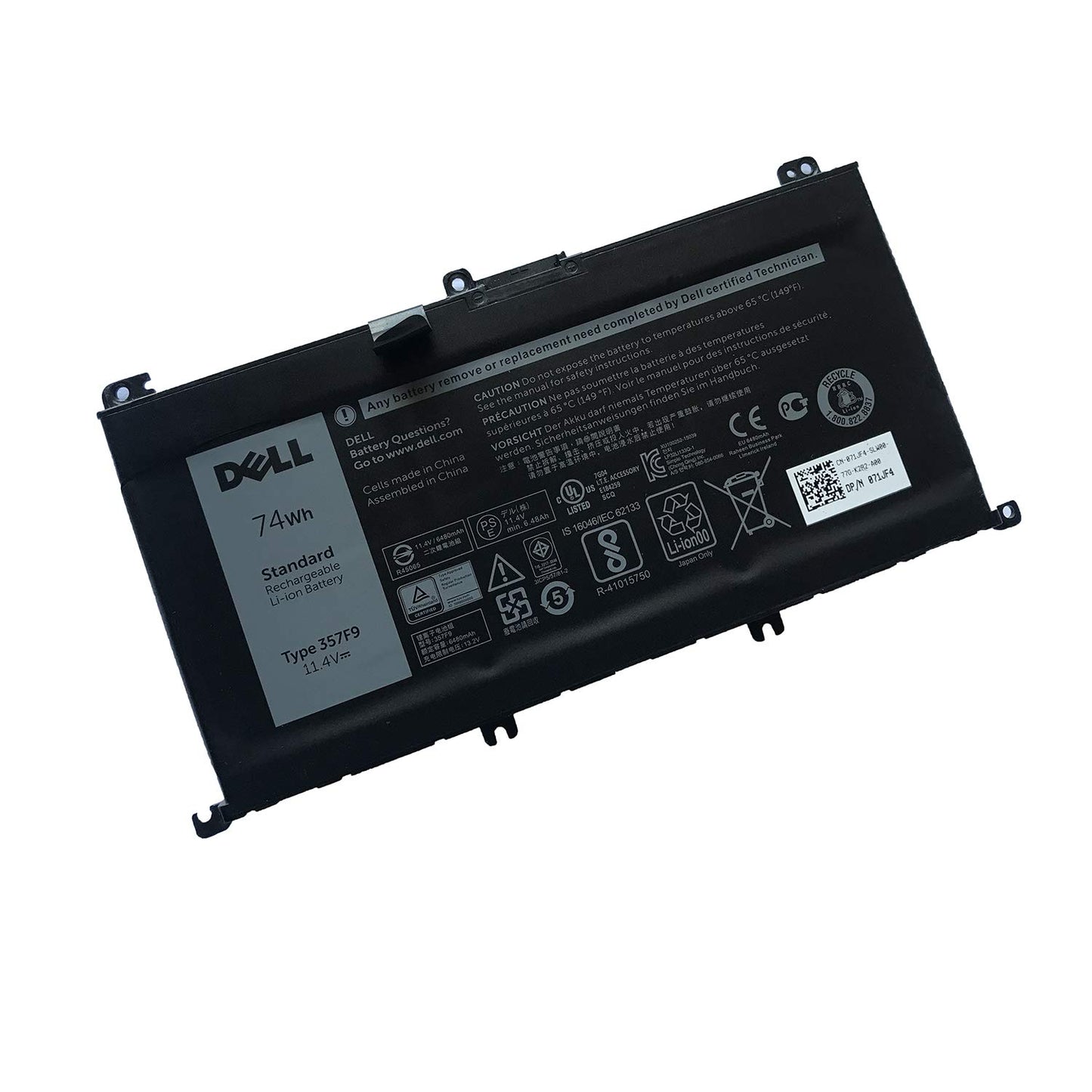 DELL 357F9 74Wh 6-Cell Rechargeable Battery For DELL Inspiron 15 5000 Gaming 5576,5577 ,Inspiron 15 7000 Gaming 7557,7559,7566,7567 Laptops ,Alternant