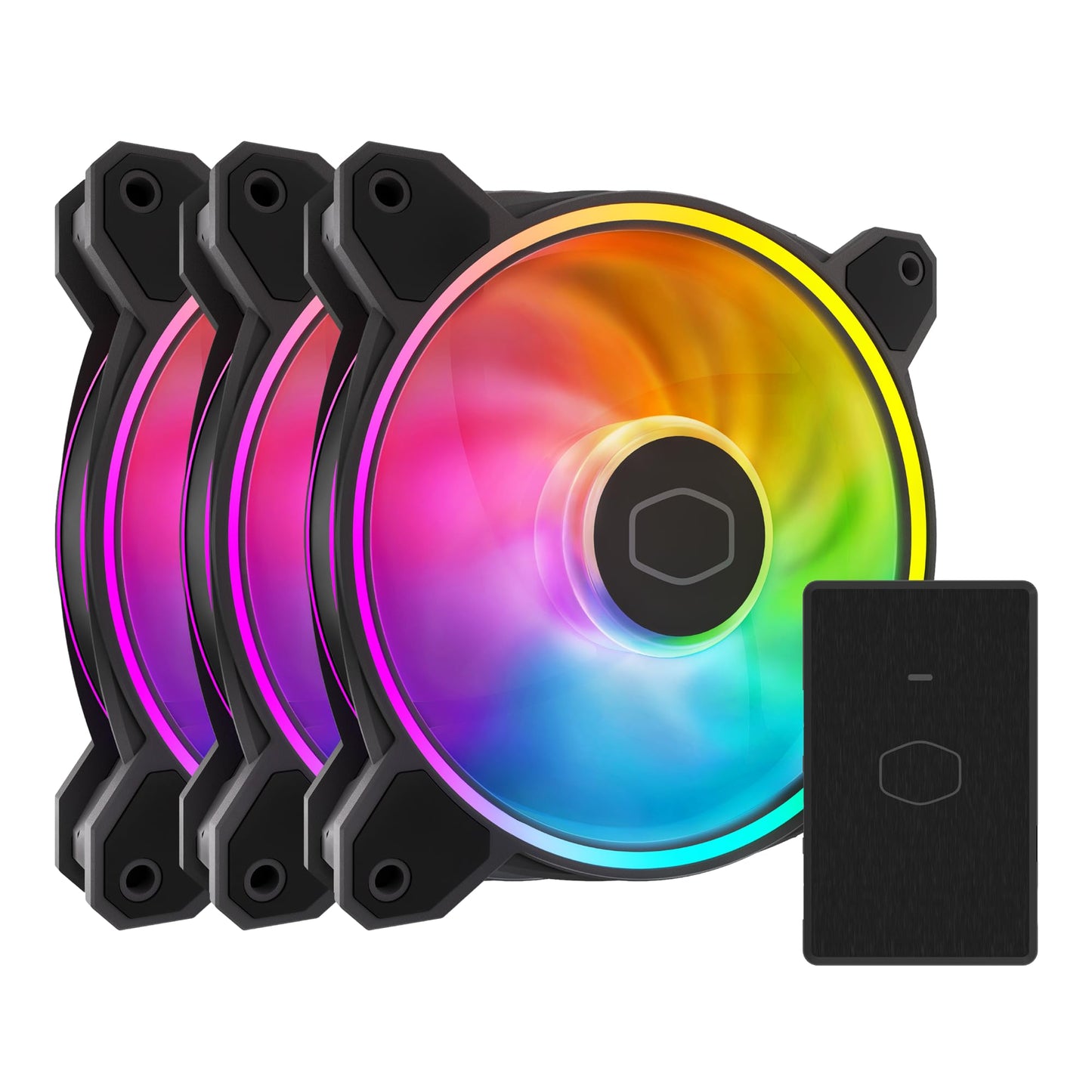 Cooler Master MF120 Halo² 3in1 PC Case|Liquid Cooler|Air Cooler Fan, 120mm Fan, Dual-Loop aRGB Rings, Dynamic PWM 2,050 RPM, Air Balance Blades, aRGB
