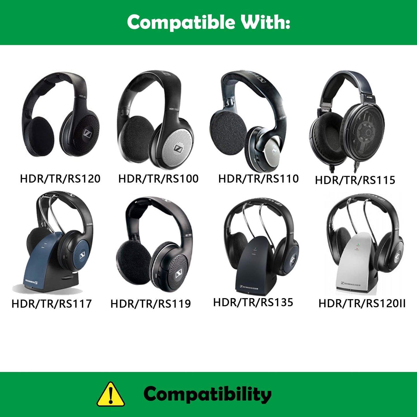 HDR120 Headphone Earpads Replacement Compatible with Sennheiser HDR120 RS120 RS110 HDR110 Headphone Headset Ear Cushions with Premium Protein Leather