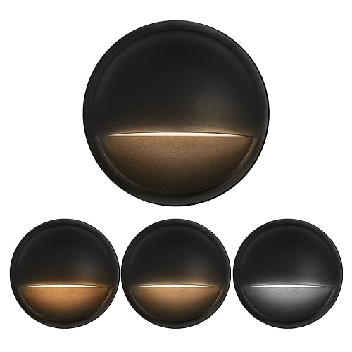 WOMINGYOUWO LED Low Voltage Deck Lights Outdoor Waterproof,6-Pack 3CCT Deck Lighting Fixtures Landscape Step,3W,12V-24V AC/DC Die-cast Aluminum