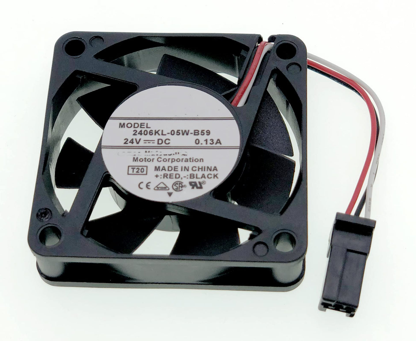New System Cooling fan Compatible with Fanuc 2406KL-05W-B59 DC 24V 0.13A 3.12W 6CM 4600 RPM Size: 60×60×15mm.