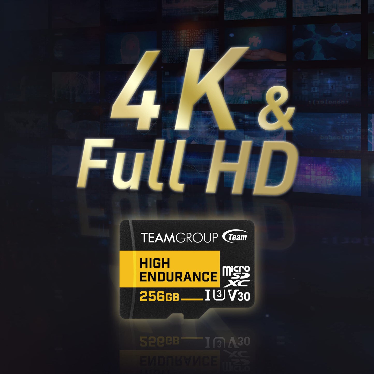 TEAMGROUP HIGH Endurance 128GB Micro SDXC UHS-I U3 V30 4K 100MB/s (Designed for Monitoring) Stable Durable Long Lasting Flash Memory Card, Support 4K