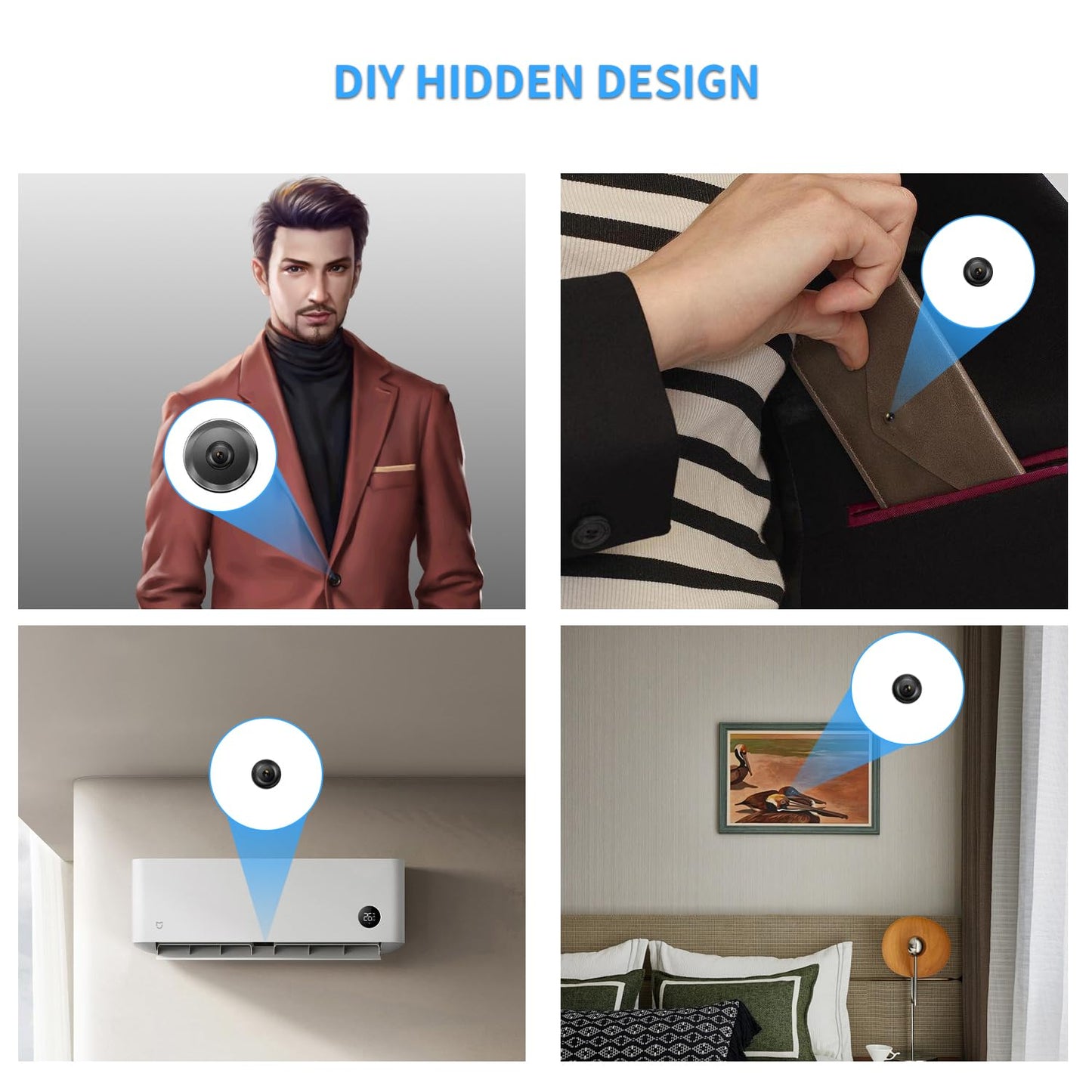 DuboCam Mini Camera DIY Module, HD 1080P Wireless Cameras, Small WiFi Nanny Cam, Portable Tiny Discreet Security Camera for Home Indoor & Outdoor