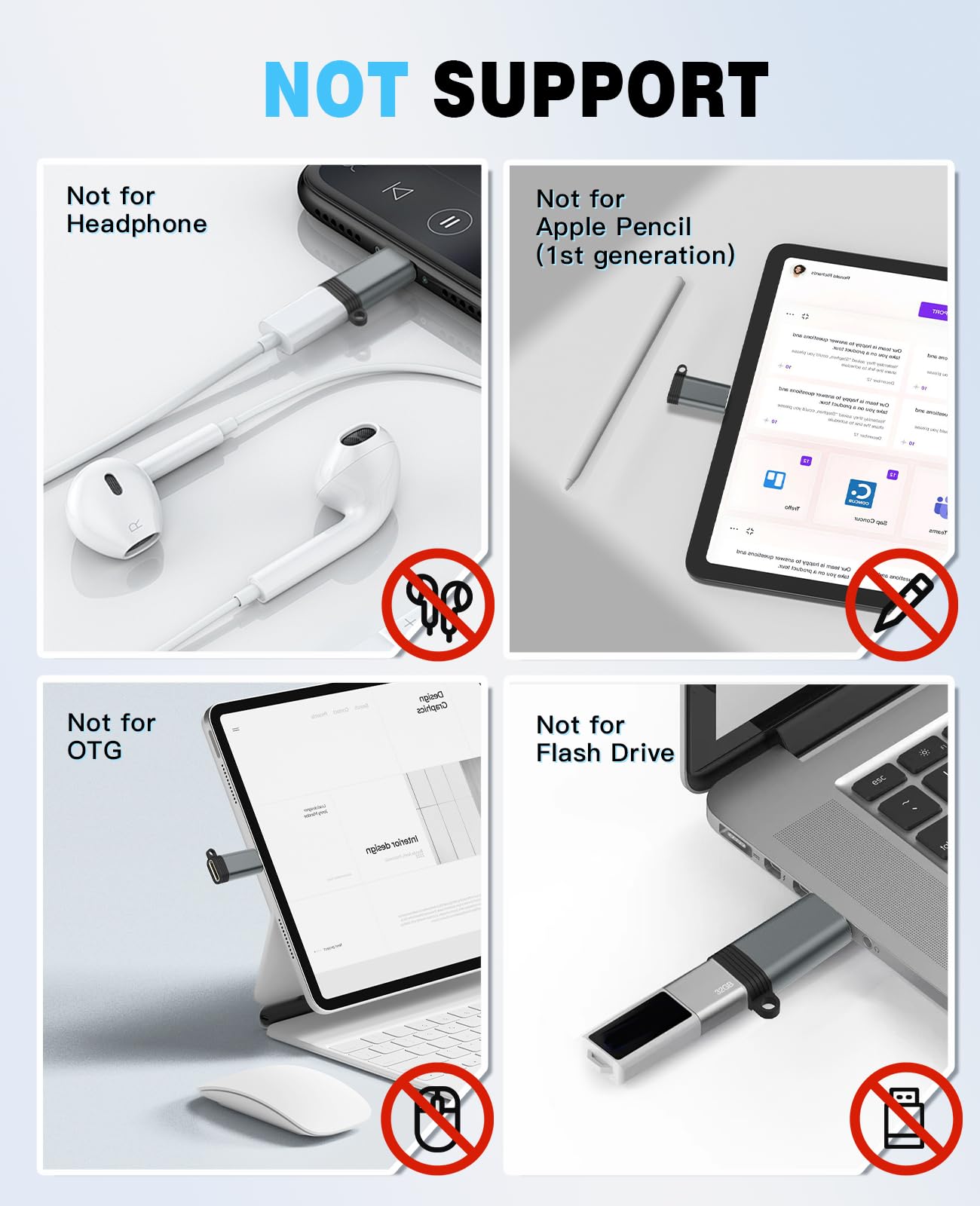 TiMOVO Adapter for Lightning to USB C Adapter, 2 Pack USB to USB C Cable Converter for iPhone 16/16 Pro/Pro Max, iPad Pro/Air/Mini,MacBook…