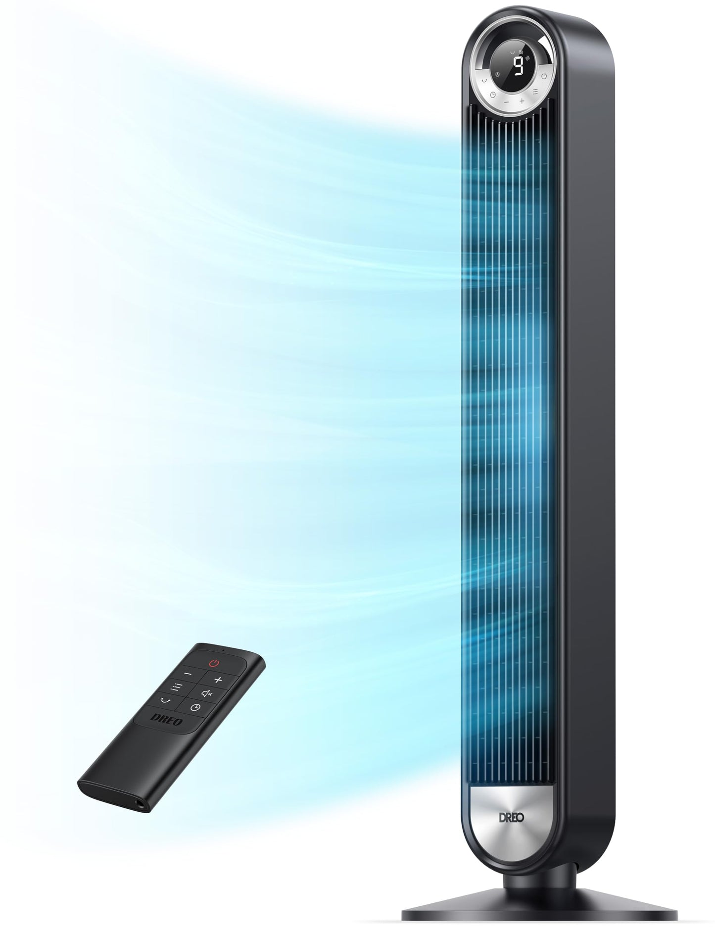 DREO Tower Fan for Bedroom, Upgraded DC 28ft/s Velocity, 9 Speeds