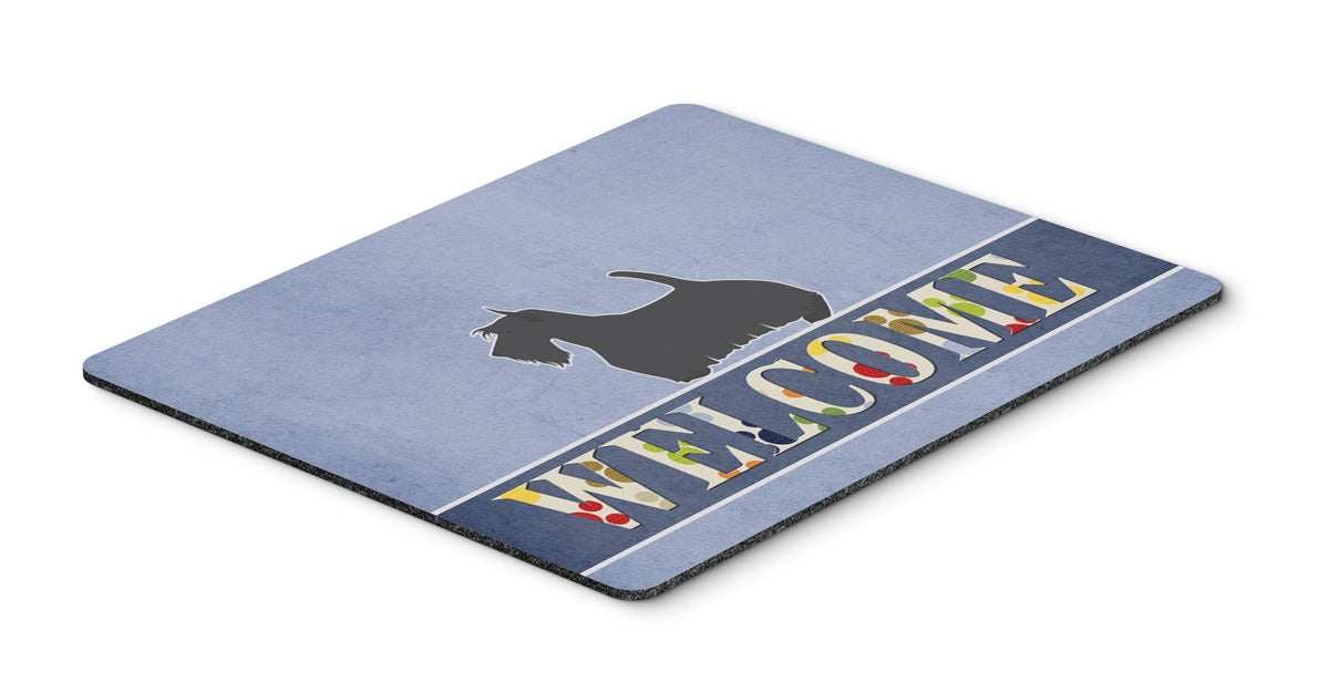 Caroline's Treasures BB5573MP Scottish Terrier Welcome Mouse Pad, Hot Pad or Trivet for Home Office Gaming Working Computers Laptop Mouse Mat,Washable