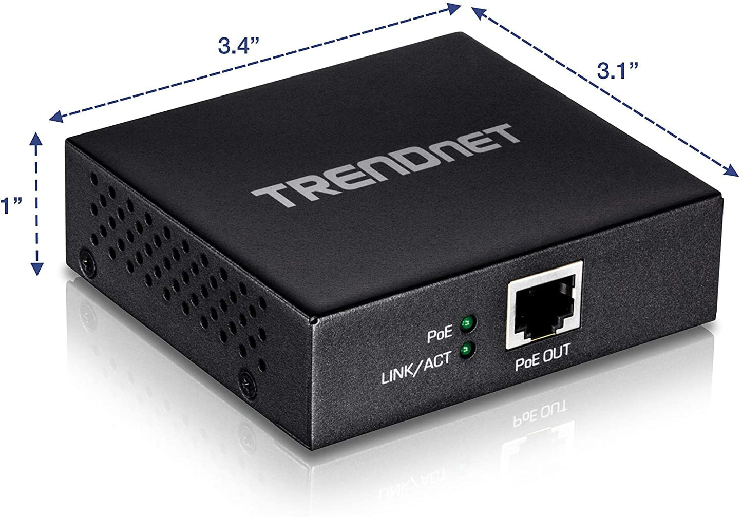 TRENDnet Gigabit PoE+ Extender, TPE-E100, Repeater, Amplifier, NDAA Compliant, Extends 100m up to 200m (656 ft), Supports (15.4W), (30W), Daisy Chain
