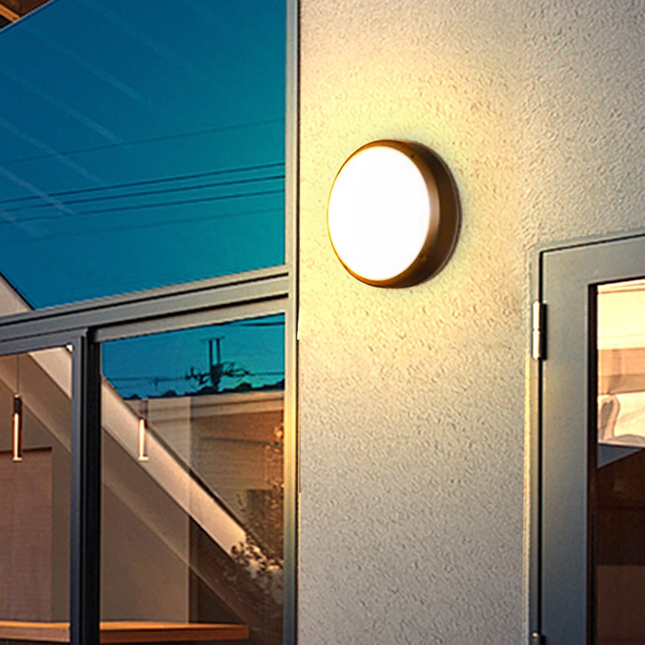 LIPIFAY LED Flush Mount Ceiling Light,8.5Inch Outdoor Wall Lights,IP65 All Aluminum Sealed Damp,3000k,15W Round Modern Simple Porch Light, for Flat