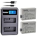 Kastar Battery (X2) & LCD Dual Slim Charger Replacement for LP-E5 LPE5 and EOS Rebel XS, Rebel T1i, Rebel XSi, 1000D, 500D, 450D, Kiss X3, Kiss X2