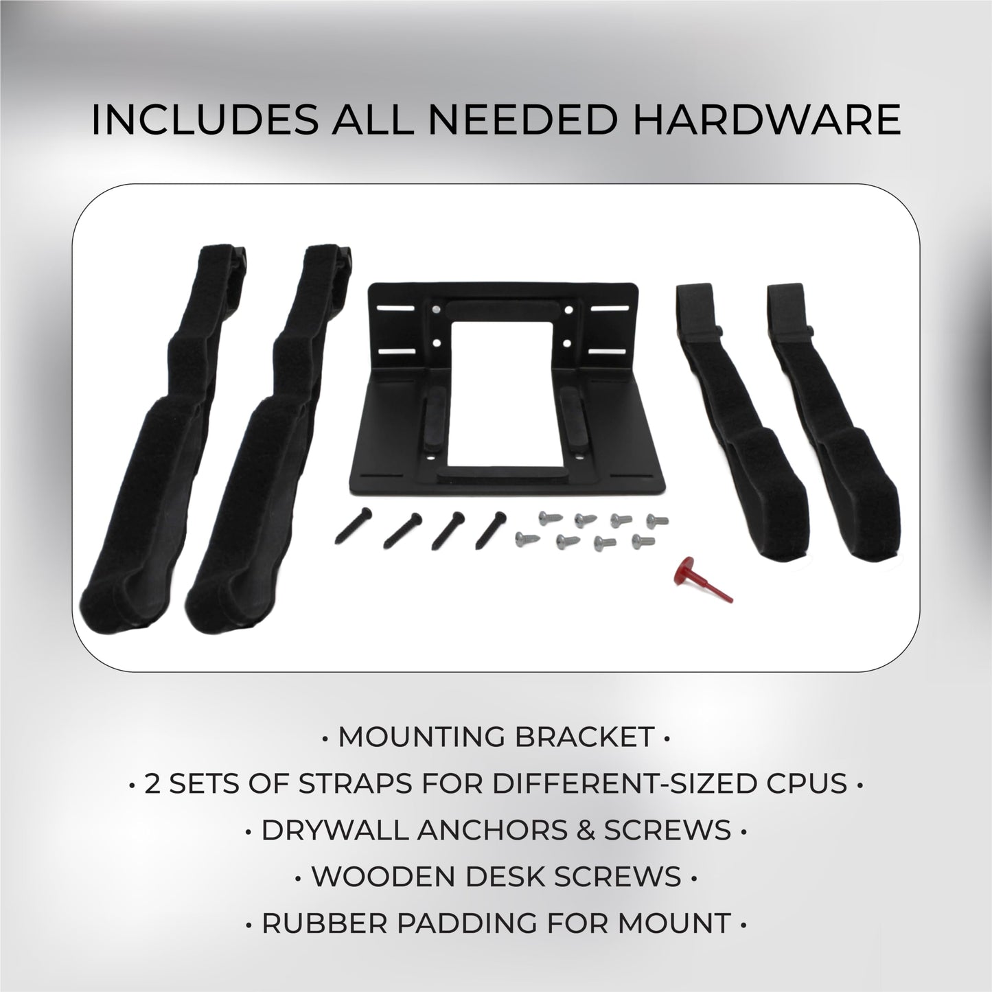 HumanCentric SFF Under Desk PC Mount and PC Wall Mount Bracket for Small Form Factor Desktop Tower, UPS Wall Mount Bracket, Adjustable CPU Holder