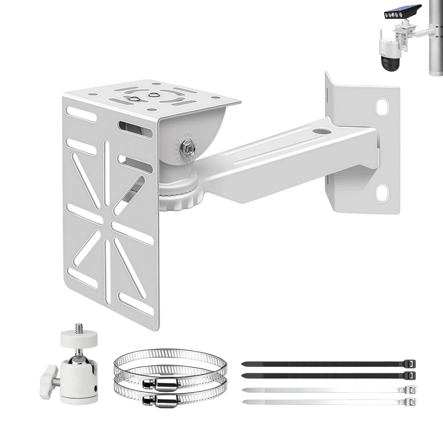 Coolotic Security Camera Mount System - Modular 3-in-1 Adjustable Clamp-on Bracket | Fit Pole/Corner/Wall, ndoor Outdoo Screw & Clamp Installation