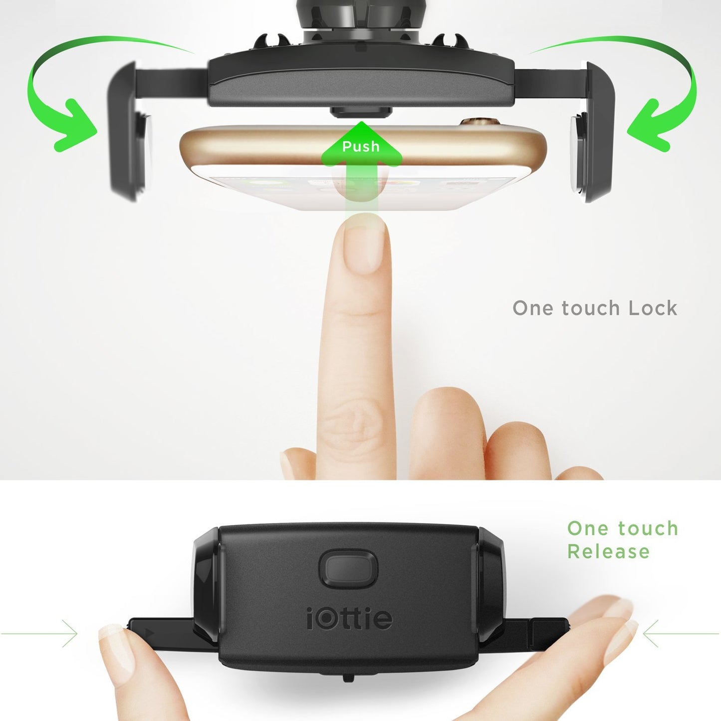 iOttie Easy One Touch Mini Air Vent Car Mount Holder Cradle for iPhone Xs Max R 8 Plus 7 Samsung Galaxy S10 E S9 S8 Plus Edge, Note 9 & Other