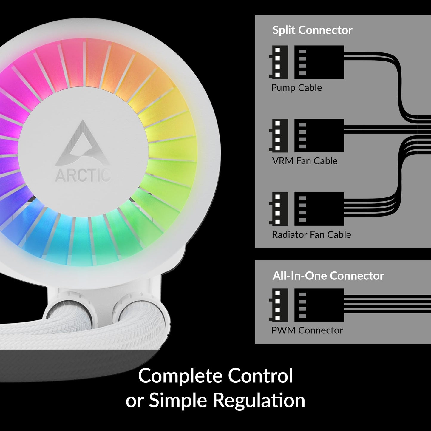 ARCTIC Liquid Freezer III 240 A-RGB - CPU AIO Water Cooler, Water Cooling PC, Intel & AMD, Efficient PWM-Controlled Pump, Fan: 200-2000 RPM, LGA1851