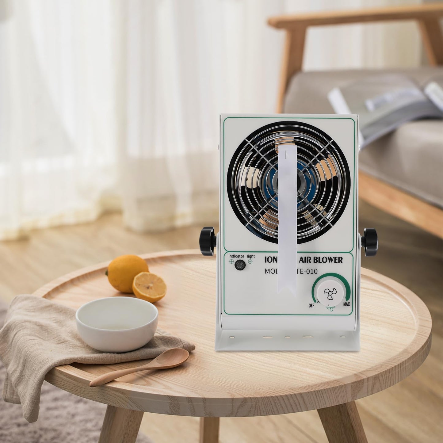 LNUJIUN Ionizing Air Blower 110V/60Hz Ionizer Desktop Fan Eliminator 25W Electrostatic Discharge Fan for Home, Production Lines, Assembly Lines