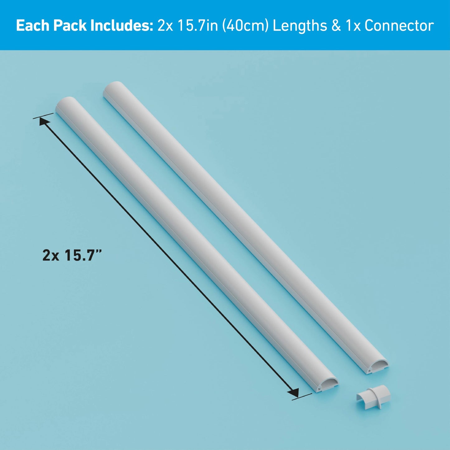 D-Line 31.4in TV Cord Hider, Patented Half Round Cable Cover, Hide Wall Mount TV Wires, Hinged One-Piece Cable Concealer, Adhesive, Decorative Raceway