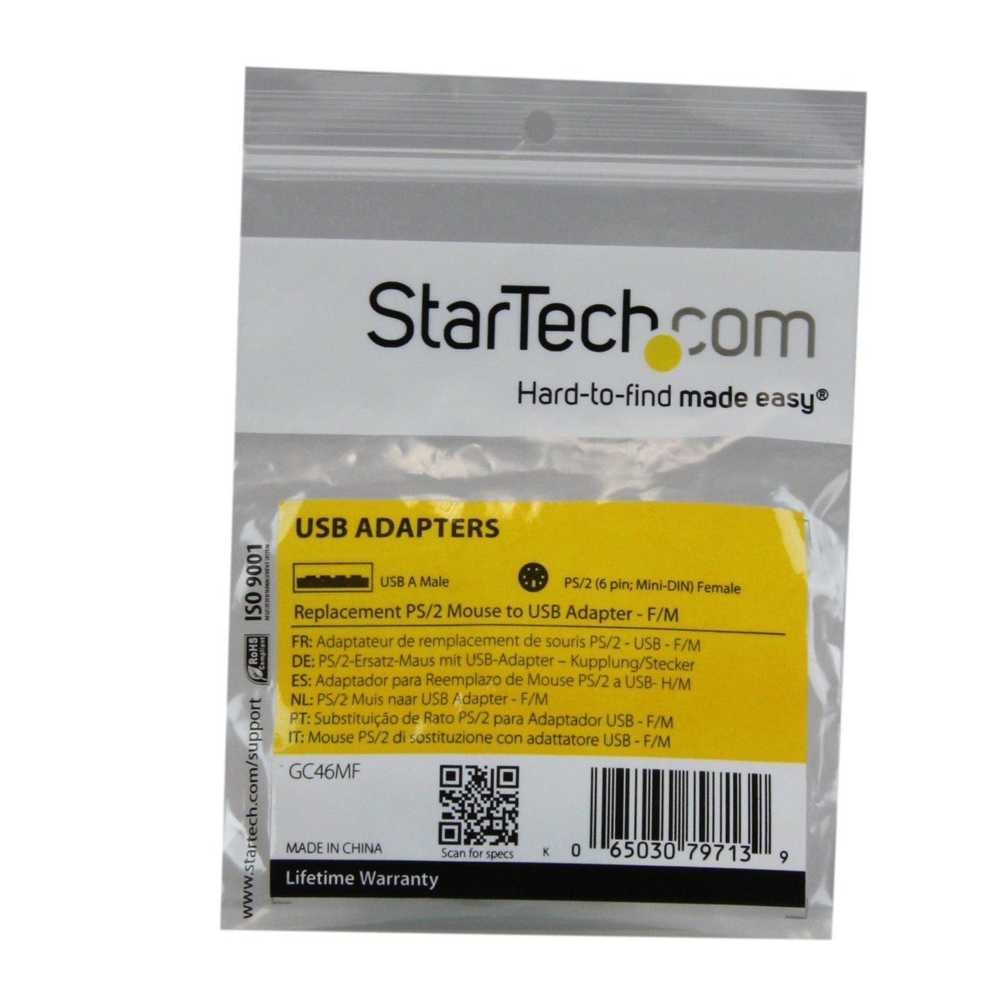 StarTech Replacement PS/2 Mouse to USB Adapter, Female to Male (GC46MF)