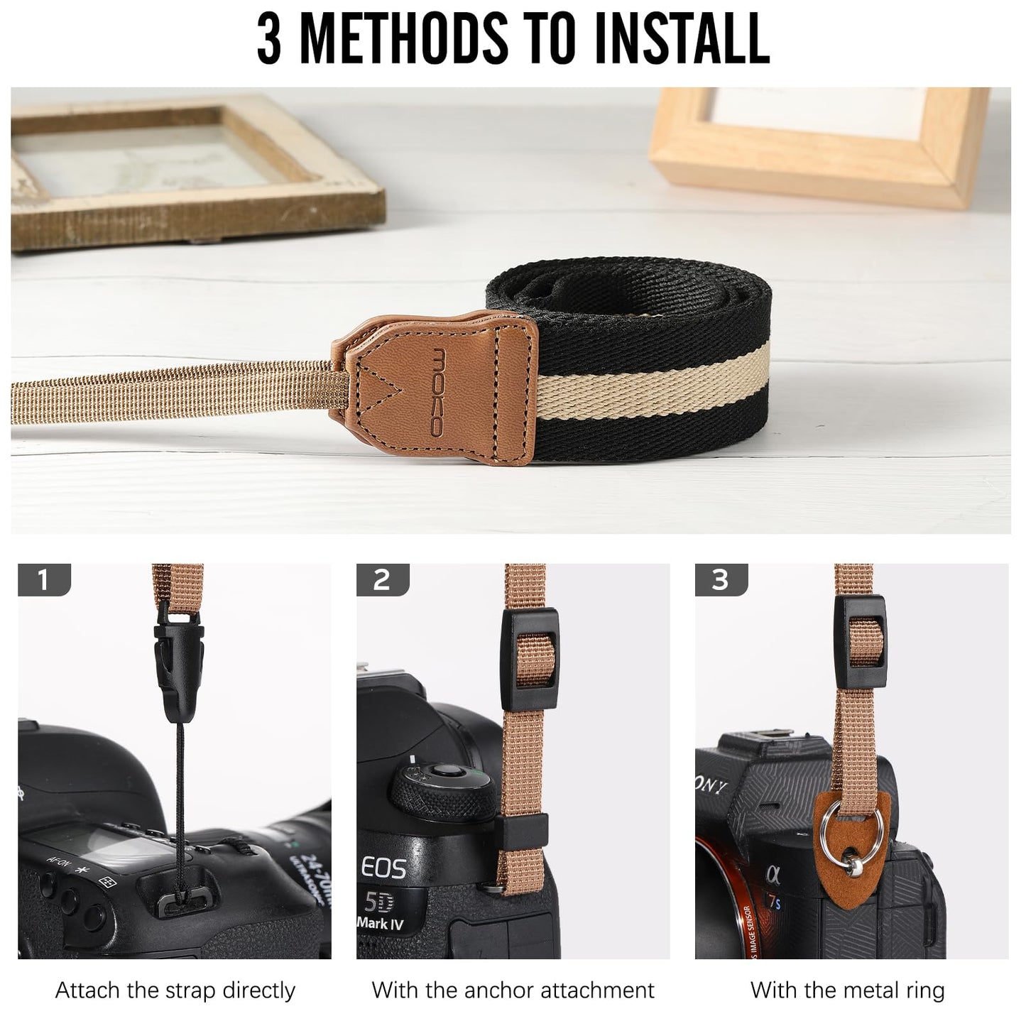 MoKo Camera Strap, Cotton Woven Camera Strap, Adjustable Universal Neck & Shoulder Strap for Video Camcorder, Binoculars,