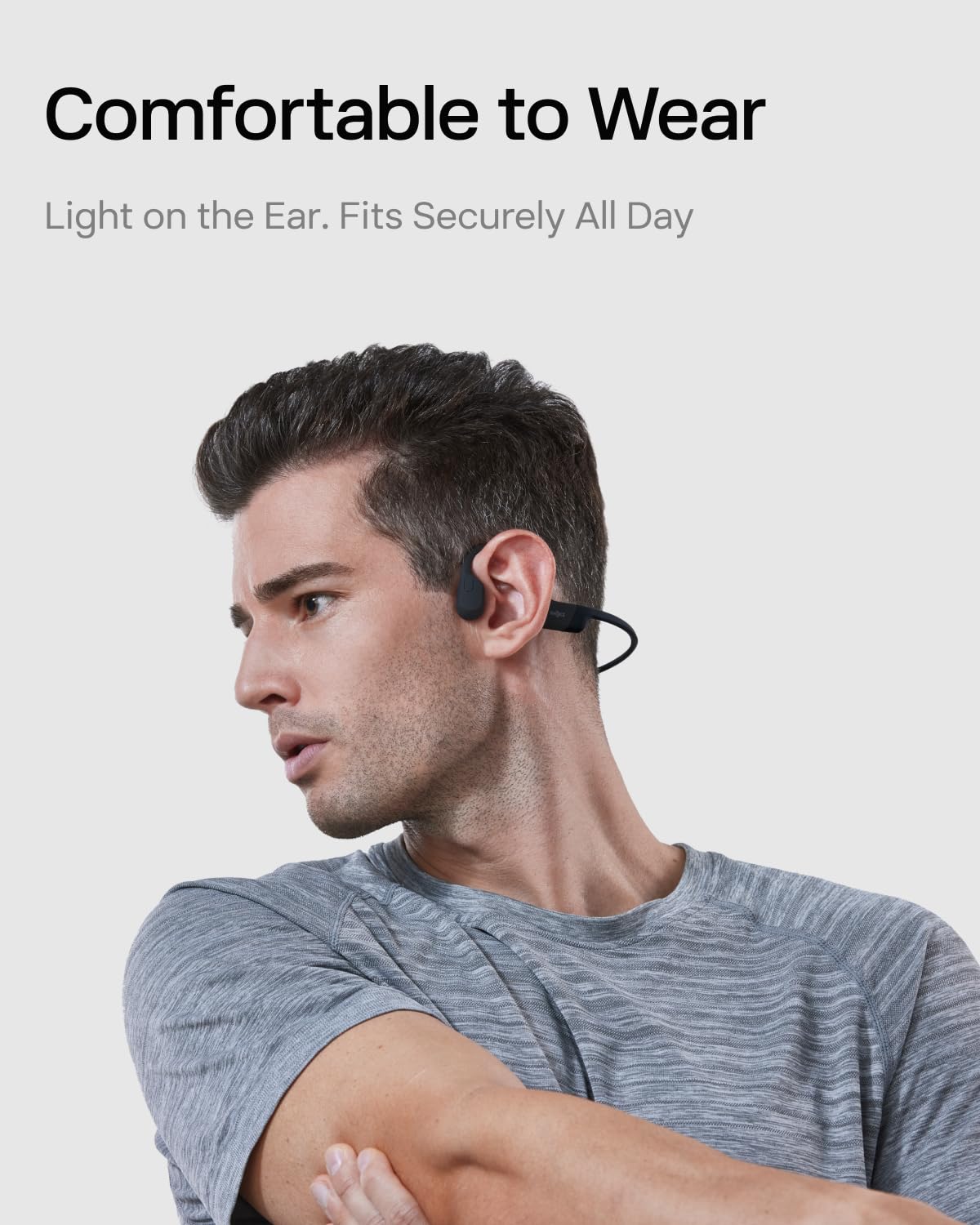 SHOKZ OpenRun Mini Bone Conduction Open-Ear Bluetooth Headphones, Black