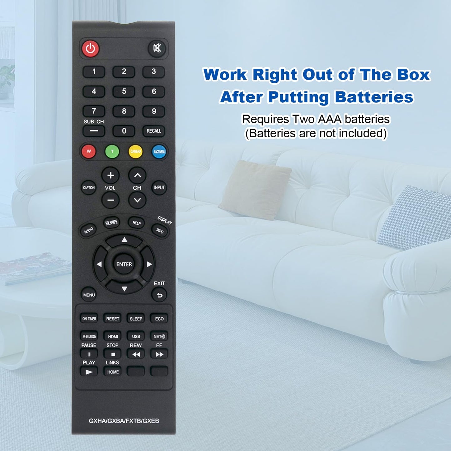GXHA GXBA FXTB GXEB Replaced Remote fit for Sanyo TV FVD5833 DP50843 DP58D33 DS24425 DS27225 DS27425 DS32225 VM2751 AVM2751S CLT-1554 CLT2054 DS19310