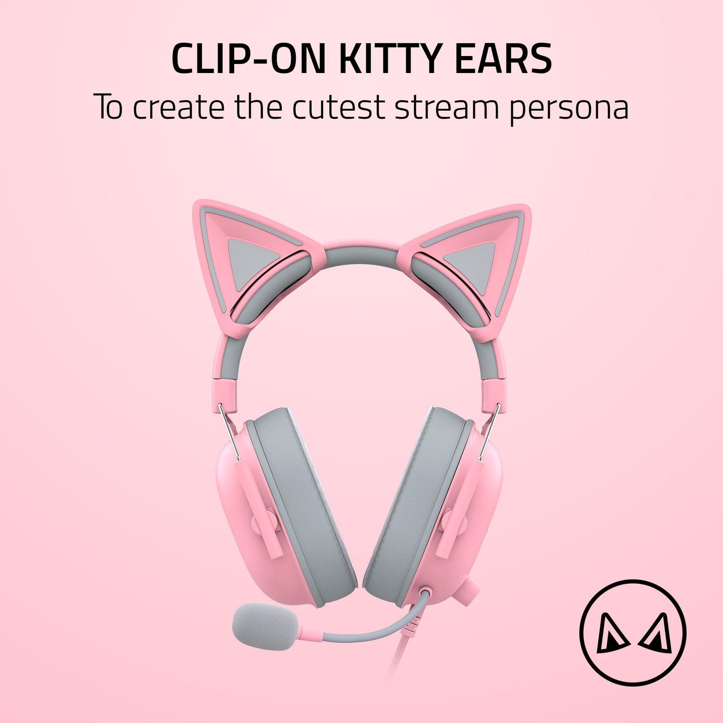 Razer Kitty Ears V2: Clip-on Kitty Ears for Headsets, Gaming Headphones - Universal Fit - Versatile, Adjustable Straps - Lightweight Sillicone…