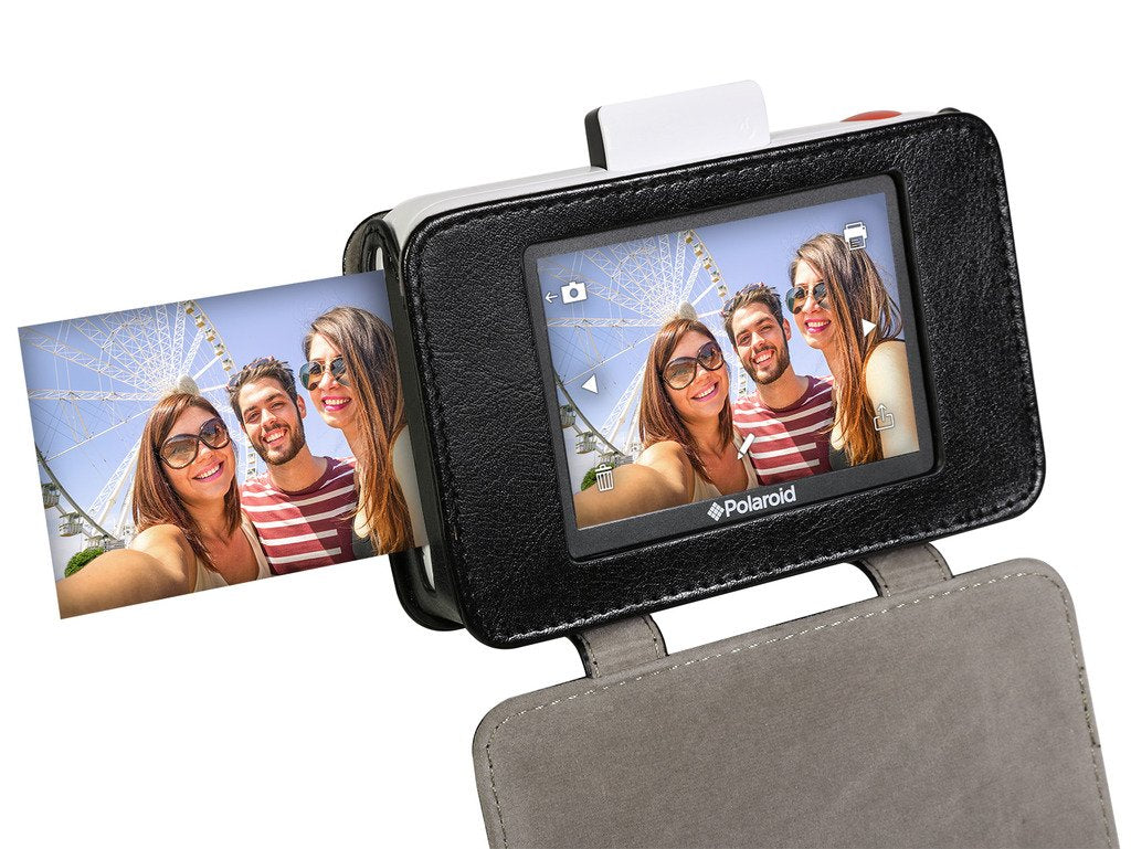 Polaroid Leatherette Case Snap Touch Instant Print Digital Camera - Custom Design for Snug Fit (Black)
