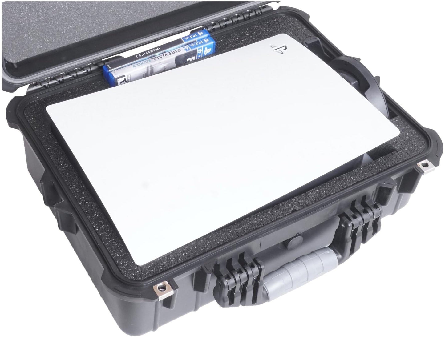 Case Club Case to fit (Gen 1) PS5 - Hard Shell Waterproof Travel Case fits PlayStation 5 Console (Disc or Digital), Controllers, Games, Stand