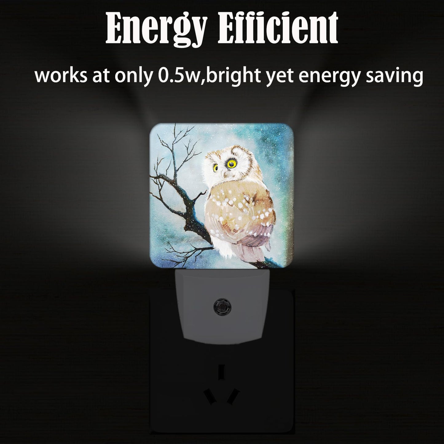 FSHVQKD Winter Snow Cute Night Light,Plug Into Wall with Dusk to Dawn Light Sensors, Warm Nightlights for Bedroom, Bathroom, Hallway, Kitchen, Gifts