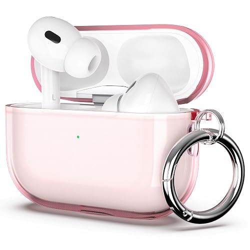 ULAK Compatible with Airpods Pro & AirPods Pro 2 Case, Design Soft TPU Airpod Pro 1st/2nd Generation Case 2022/2019 with Ring Keychain Shockproof