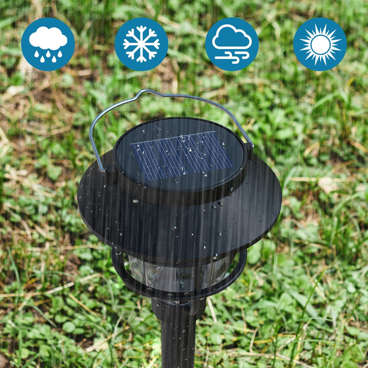 10 Pack Solar Pathway Lights Outdoor - Bright Solar Powered Garden Light with Warm White LED, Auto On/Off Waterproof Path Lights Decorative, Landscape