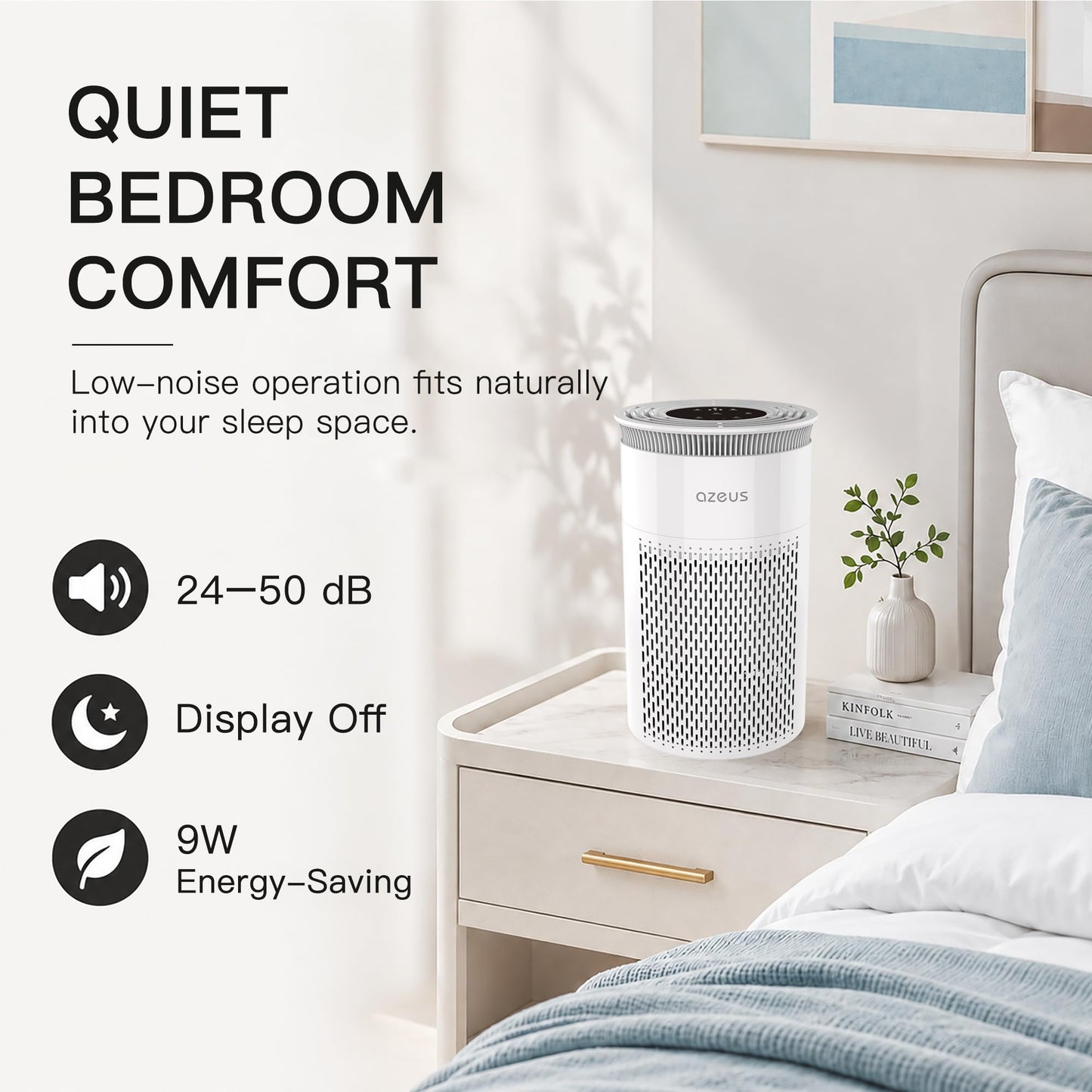 Azeus Air Purifier for Large Room With High CARD Rate (Modern Air Purifier)