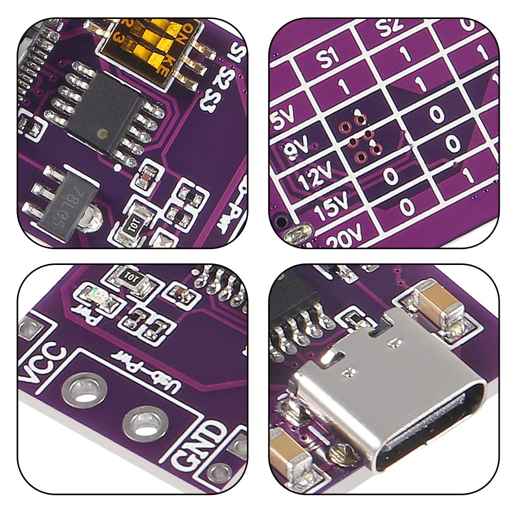 DWEII 10-Pack Type-C QC AFC PD2.0 PD3.0 to DC Spoof Scam Fast Charge Trigger Polling Detector USB-PD Notebook Power Supply Change Board Module