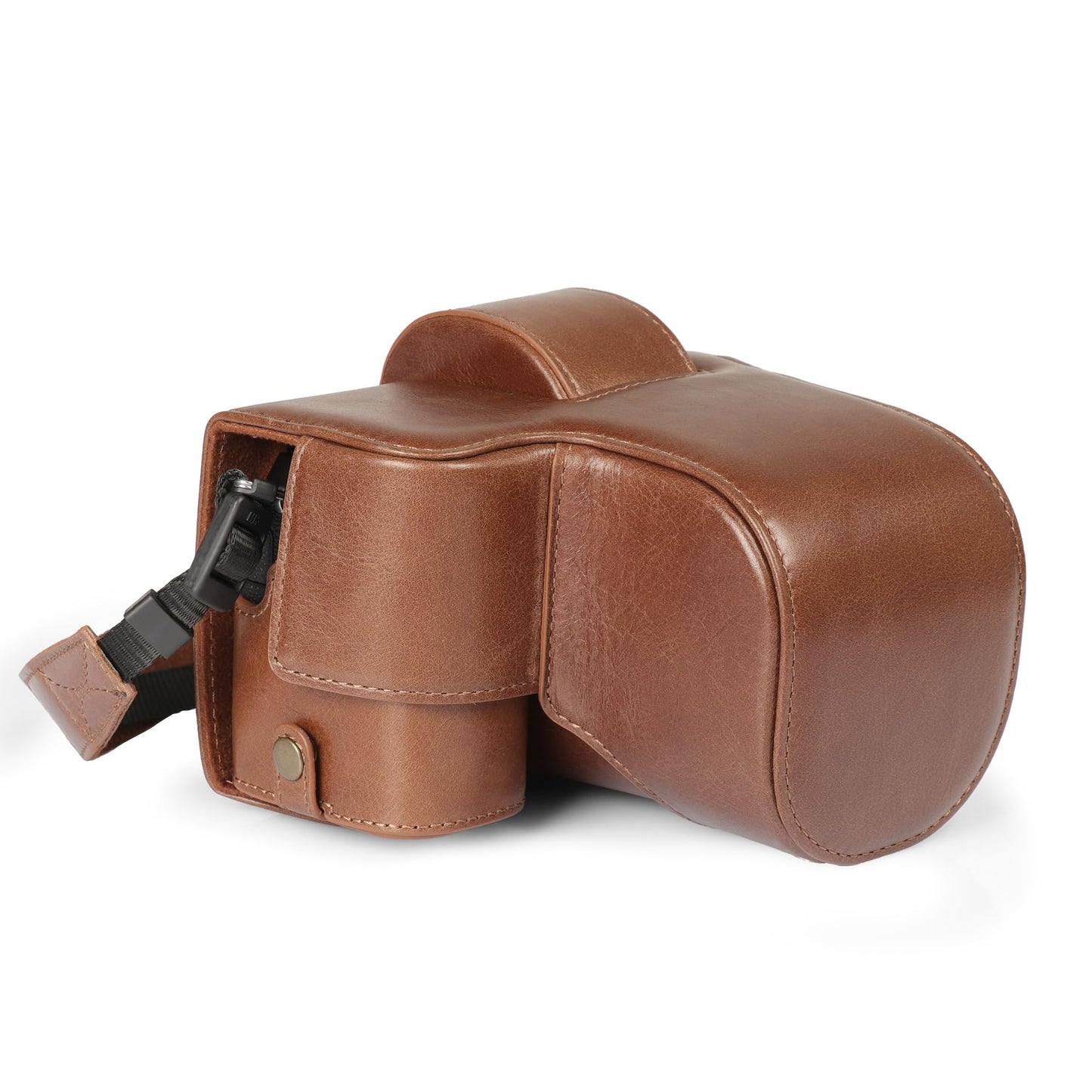 MegaGear Genuine Leather Camera Case for Fujifilm X-S20 (18-55mm) - Stylish and Protective Digital Photography Bag - Brown