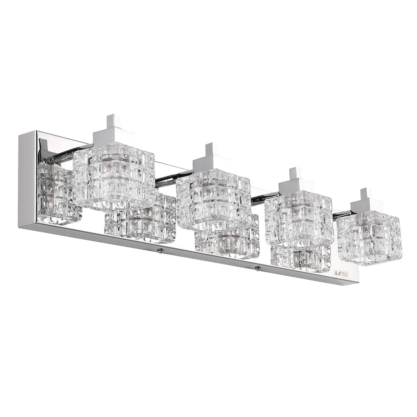 TRLIFE Bathroom Vanity Light Fixtures, 26inches Crystal Vanity Light Fixture Modern Bathroom Lights Over Mirror 4 Lights Vanity Light for Bath Room
